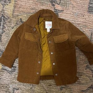 Cat & Jack Brown Corduroy Kids Jacket with Yellow Lining